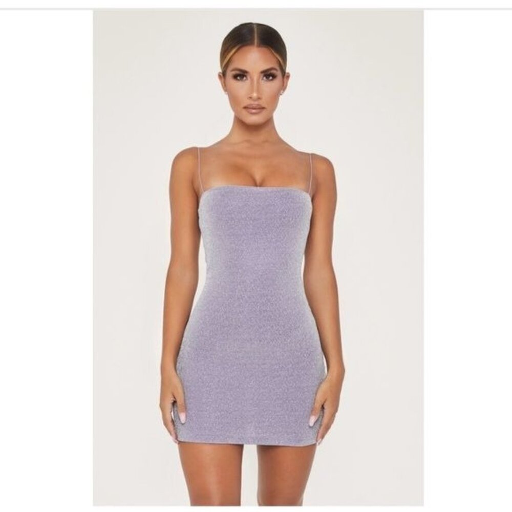 Meshki Lilac Sparkle Mini Dress